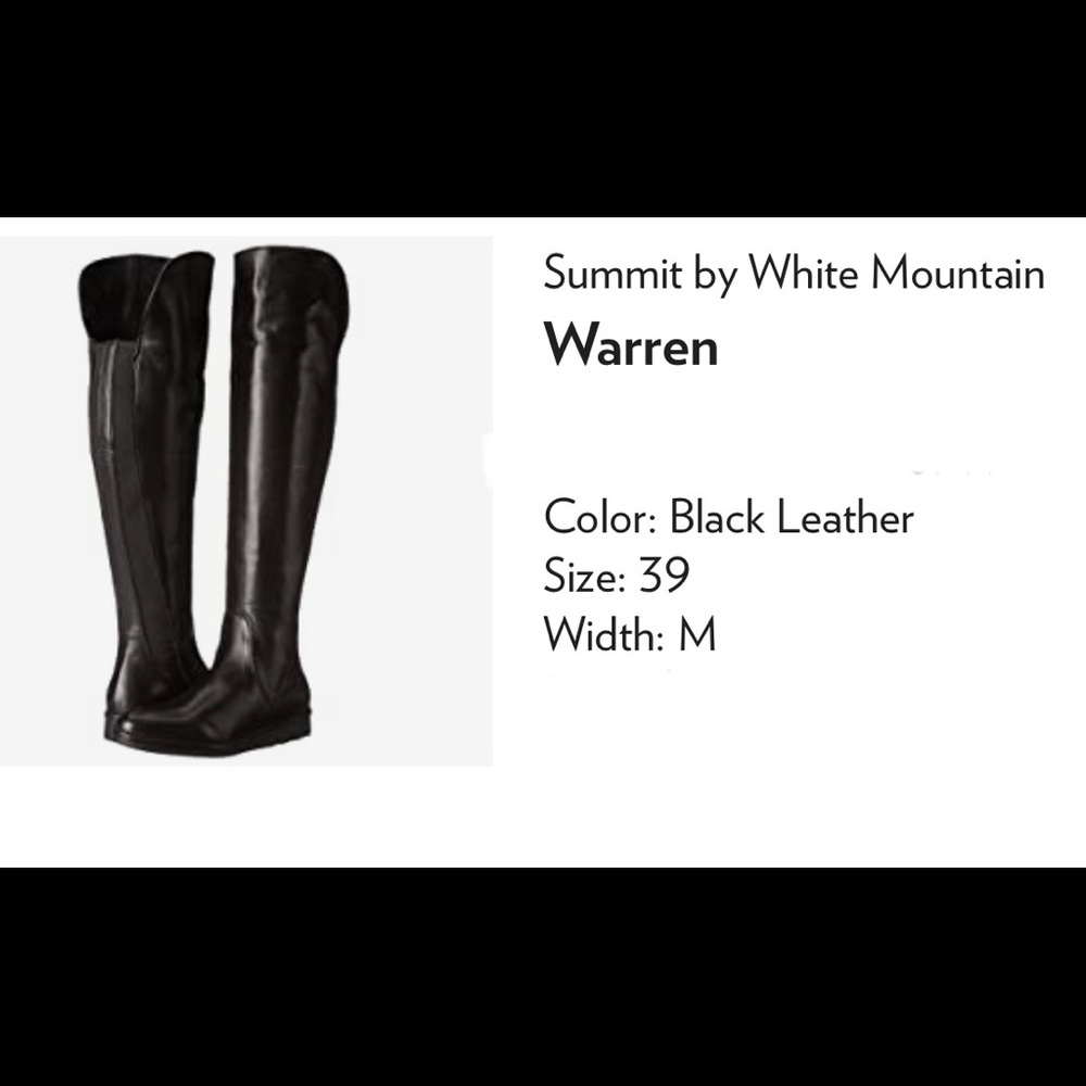 Tall over the knee boots made in Italy. Summit by white mountain.